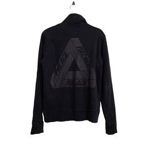 PALACE Skateboard Quarter Zip Tech Jumper Sz M Black Sweatshirt